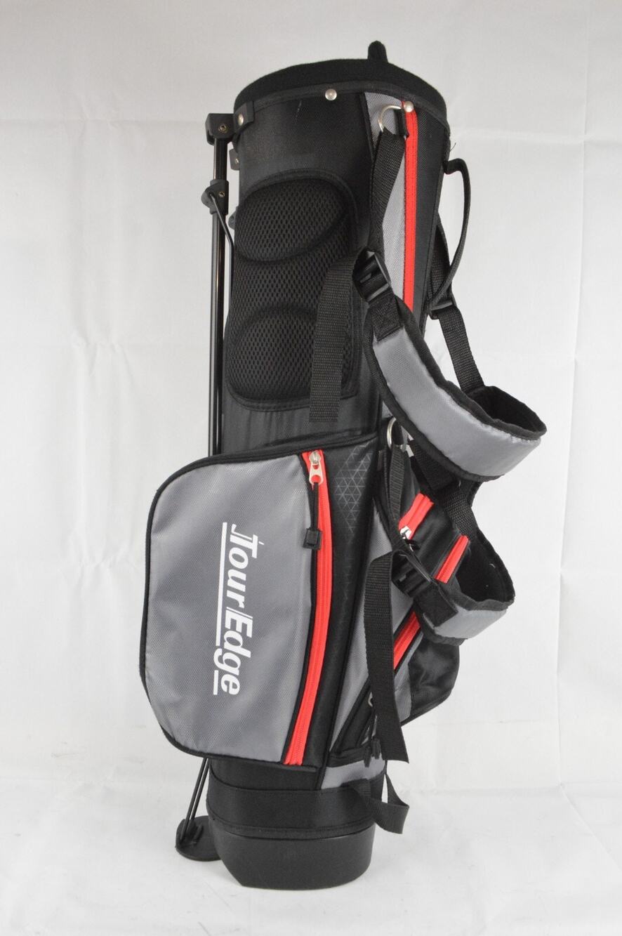 Tour Edge HL-J Junior Stand Golf Bag 4-Way Black Gray Red Strap